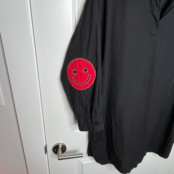 Caryn Lawn Preppy Dress Black Smiley Face Elbow OS 2-12 Cotton Stretch - Picture 4 of 10